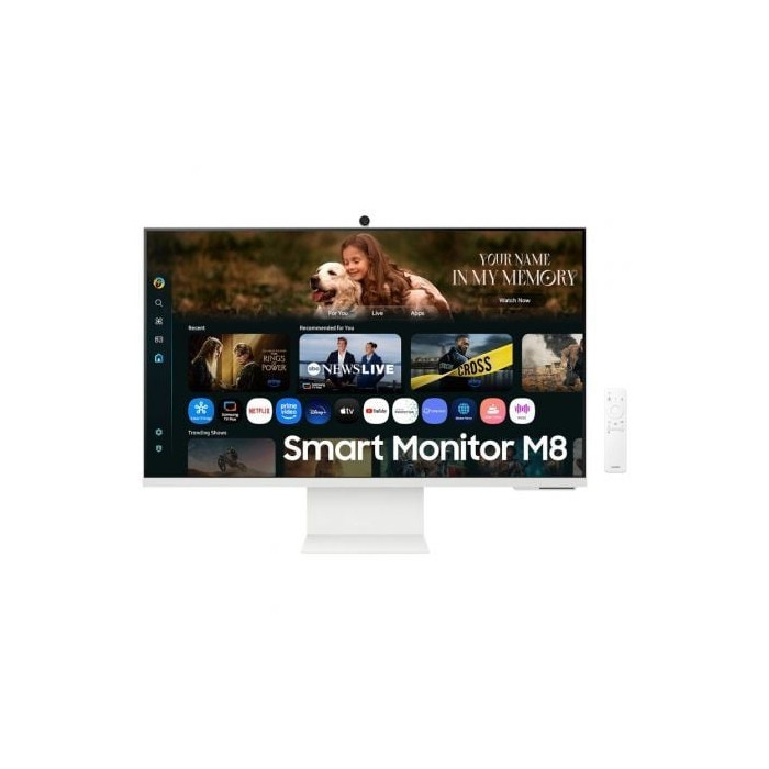 Smart Monitor Samsung M8 M80F S32FM801UU 32'/ 4K/ Multimedia/ Regulable en altura/ Smart TV/ Webcam/ Blanco | Monitores
