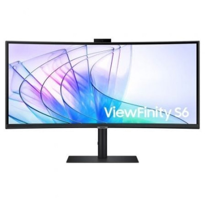 Monitor Profesional Ultrapanorámico Curvo Samsung ViewFinity S6 S34C652VAU 34'/ UWQHD/ Webcam/ Multimedia/ Regulable en Altura/ 