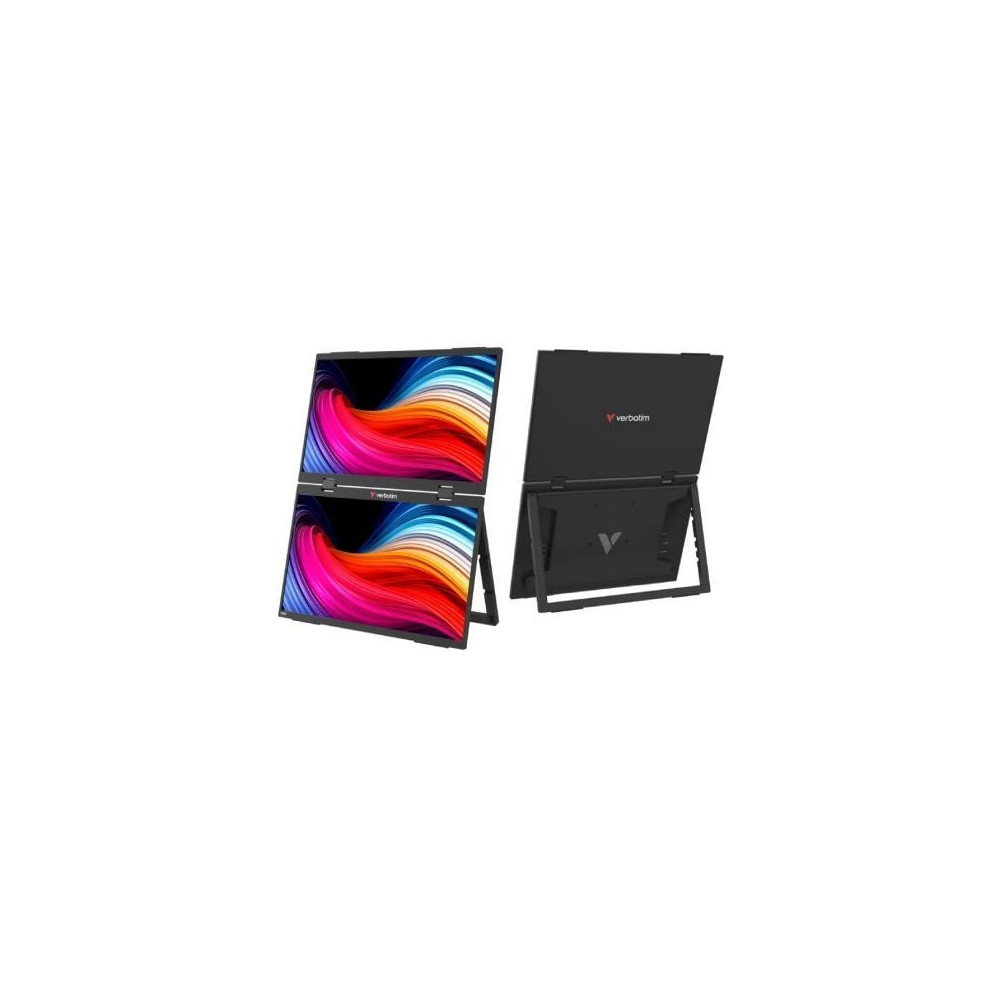 Monitor Portátil Táctil Verbatim Duo Essentials 15.6' + 15.6'/ Full HD/ Multimedia/ Negro | Monitores