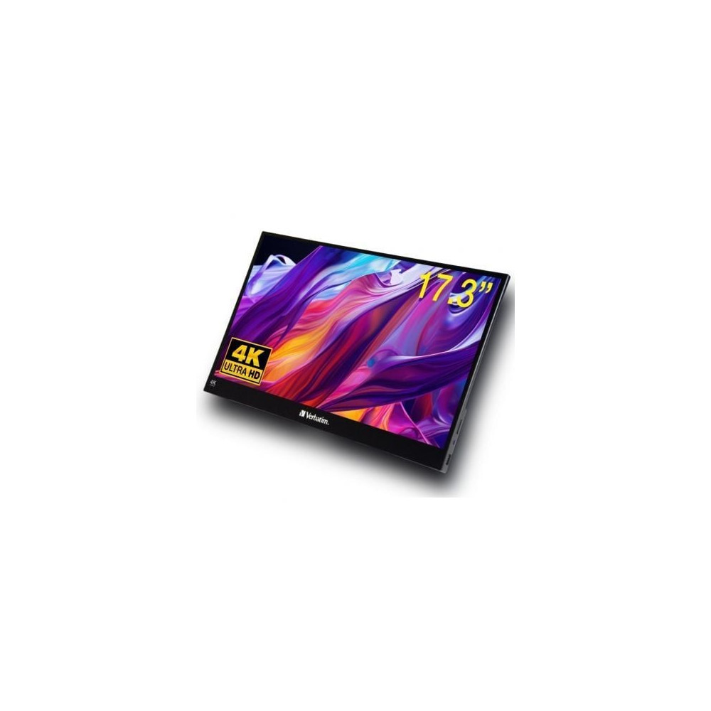 Monitor Portátil Táctil Verbatim PMT-17-4K 17.3'/ 4K/ Multimedia/ Negro | Monitores