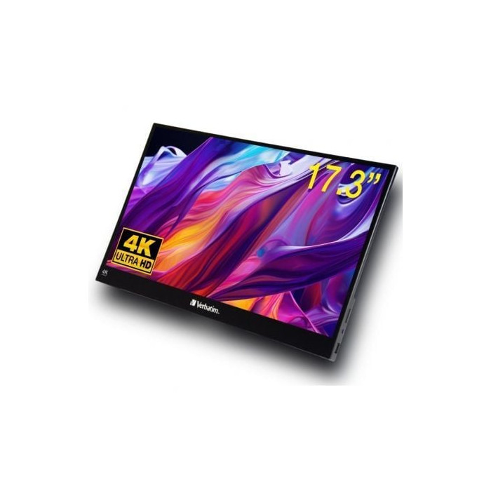 Monitor Portátil Táctil Verbatim PMT-17-4K 17.3'/ 4K/ Multimedia/ Negro | Monitores