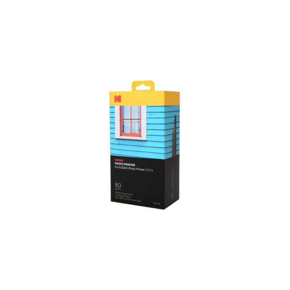 Papel Fotográfico + Cartuchos para Kodak Dock PD450 y KD600/ 4'x6'/ 80 Hojas | Papel de Impresión
