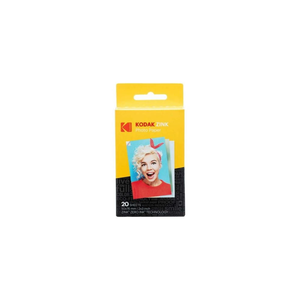 Papel Fotográfico para Cámara Printomatic y STEP Touch Kodak Zink/ 2'x3'/ 20g/ 20 Hojas | Papel de Impresión