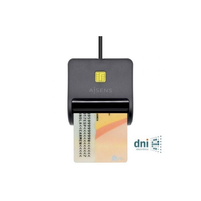 Lector de DNI Aisens ASCR-SN01-BK/ USB 2.0/ Negro | Lectores DNI