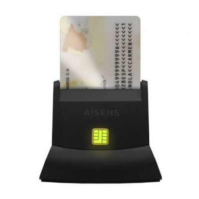 Lector de DNI y Tarjetas Aisens ASCR-SN05-BK/ USB 2.0/ Negro | Lectores DNI
