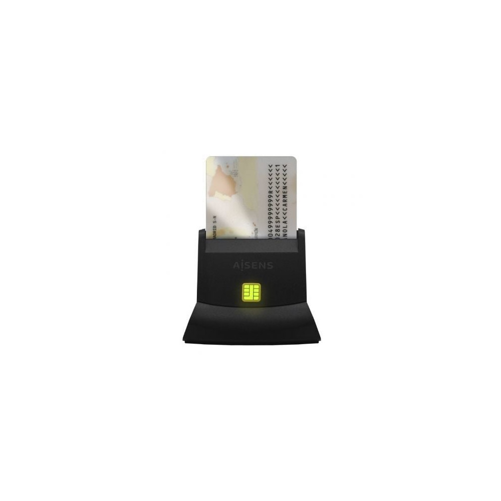 Lector de DNI y Tarjetas Aisens ASCR-SN05-BK/ USB 2.0/ Negro | Lectores DNI