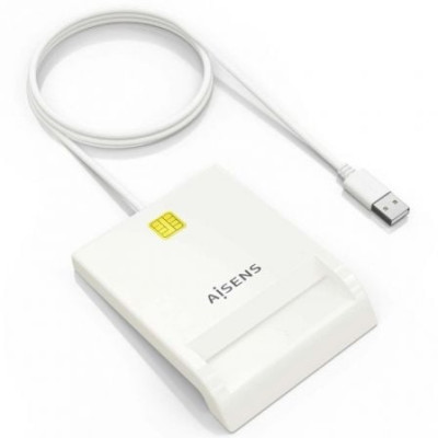 Lector de DNI y Tarjetas Aisens ASCR-SN07-W/ USB 2.0/ Blanco | Lectores DNI