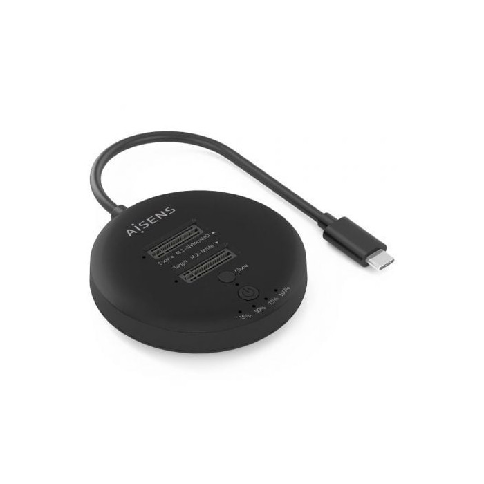 Dock USB 3.2 Gen2 Tipo-C para SSD M.2 NVMe Aisens ASDS-2M2N05-BK/ Gris | Cajas Externas