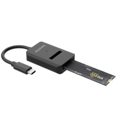 Dock USB Tipo-C para SSD M2 SATA/NVMe Aisens ASUC-M2D011-BK/ Negro | Cajas Externas