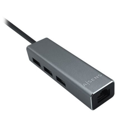 Hub USB 3.0 Aisens A106-0401/ 3xUSB/ 1xRJ45/ Gris | Hubs USB