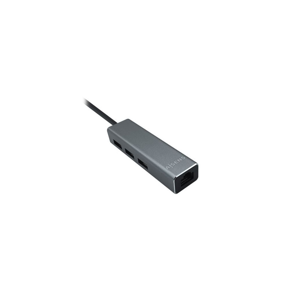 Hub USB 3.0 Aisens A106-0401/ 3xUSB/ 1xRJ45/ Gris | Hubs USB
