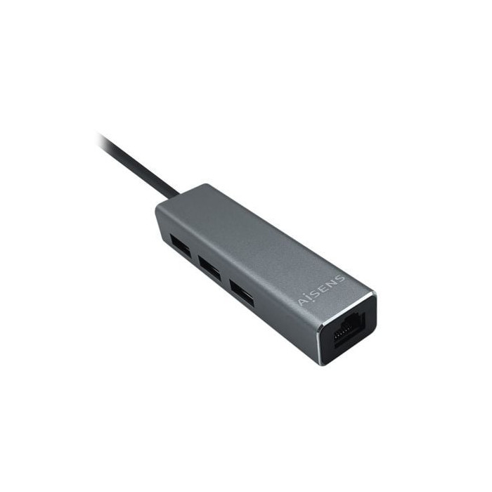 Hub USB 3.0 Aisens A106-0401/ 3xUSB/ 1xRJ45/ Gris | Hubs USB