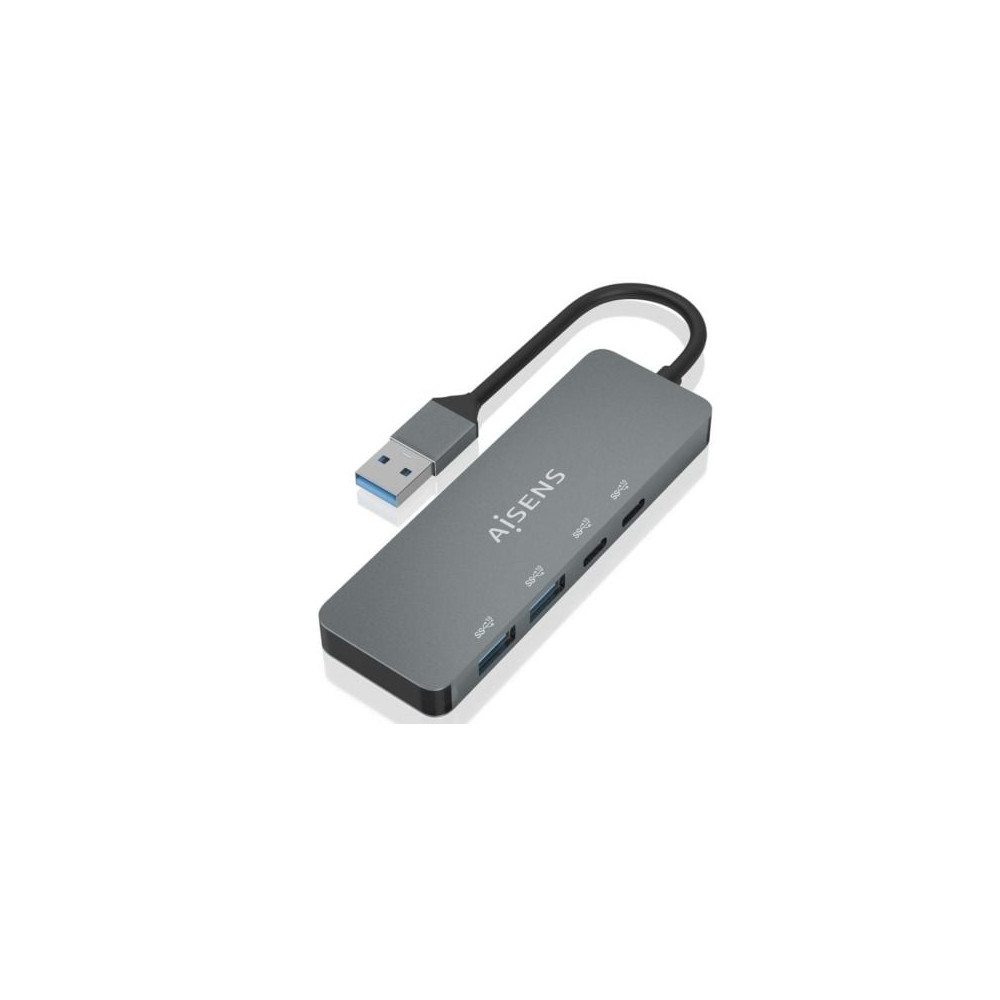 Hub USB 3.2 Aisens A106-0696/ 2xUSB/ 2xUSB Tipo-C/ Gris | Hubs USB