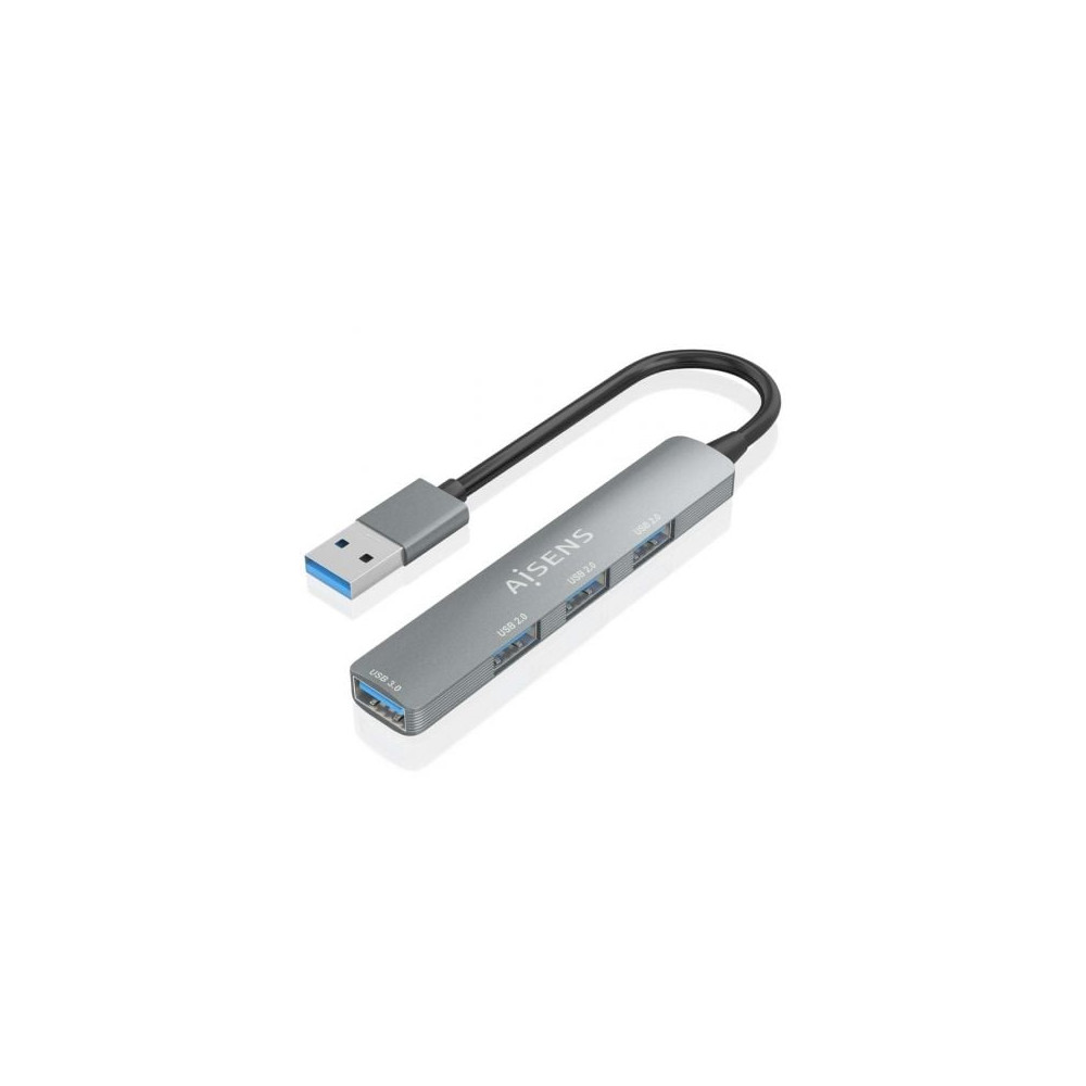Hub USB 3.0 Aisens A106-0859/ 4xUSB/ Gris | Hubs USB