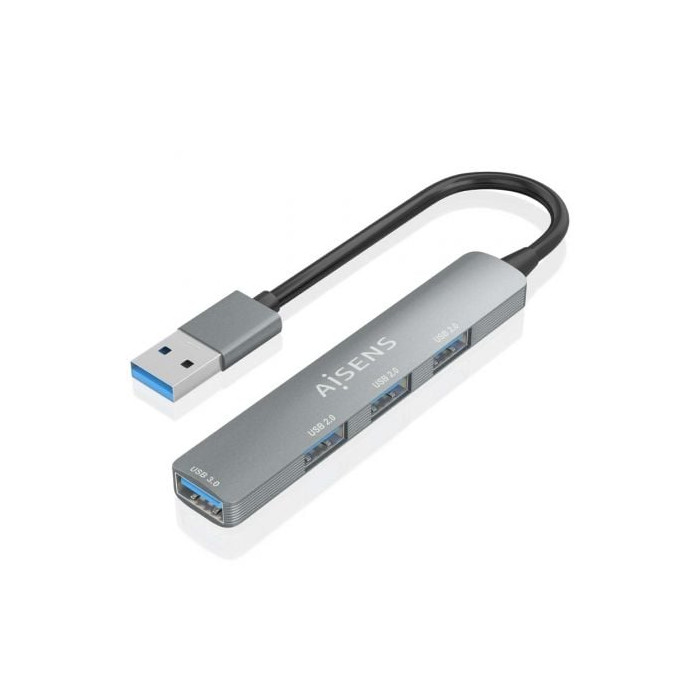 Hub USB 3.0 Aisens A106-0859/ 4xUSB/ Gris | Hubs USB