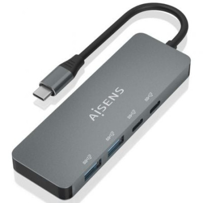 Hub USB Tipo-C Aisens A109-0694/ 2xUSB/ 2xUSB Tipo-C/ Gris | Hubs USB