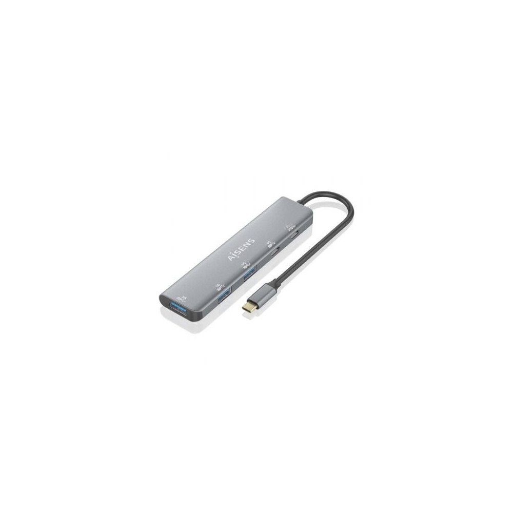 Hub USB Tipo-C Aisens A109-0857/ 3xUSB/ 1xUSB Tipo-C/ 1xUSB Tipo-C PD/ Gris | Hubs USB