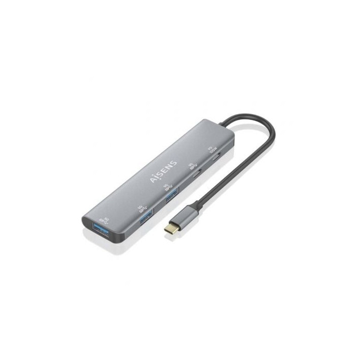 Hub USB Tipo-C Aisens A109-0857/ 3xUSB/ 1xUSB Tipo-C/ 1xUSB Tipo-C PD/ Gris | Hubs USB