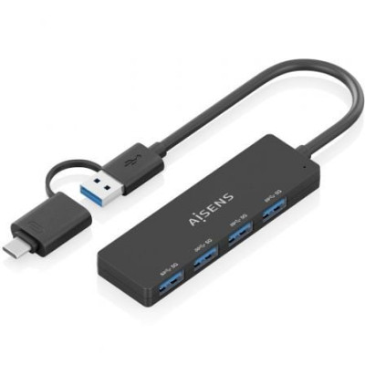 Hub USB Tipo-C + USB 3.1 Aisens A109-0987/ 4xUSB | Hubs USB