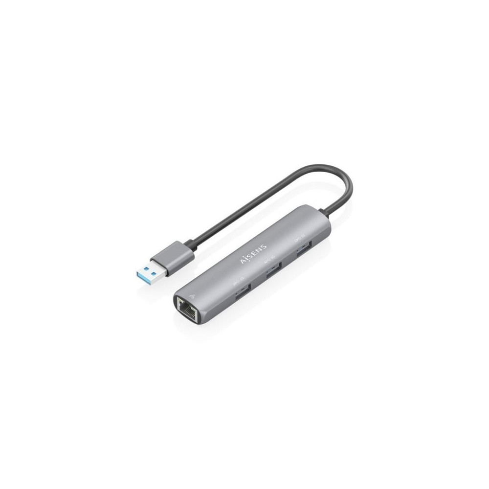 Hub USB Aisens ASUC-4P034-GR/ 3xUSB/ 1xRJ45/ Gris | Hubs USB