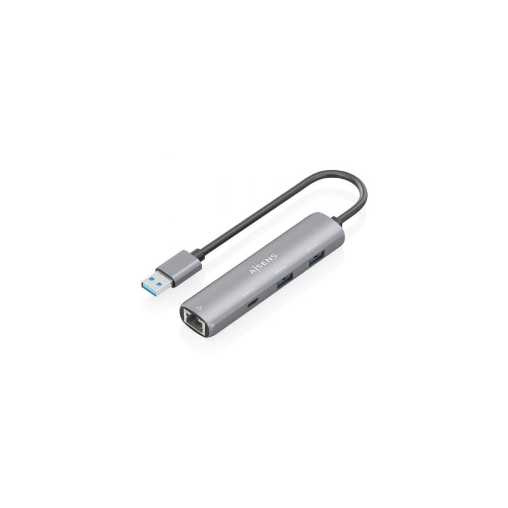 Hub USB Aisens ASUC-4P035-GR/ 1xUSB Tipo-C/ 2xUSB/ 1xRJ45/ Gris | Hubs USB