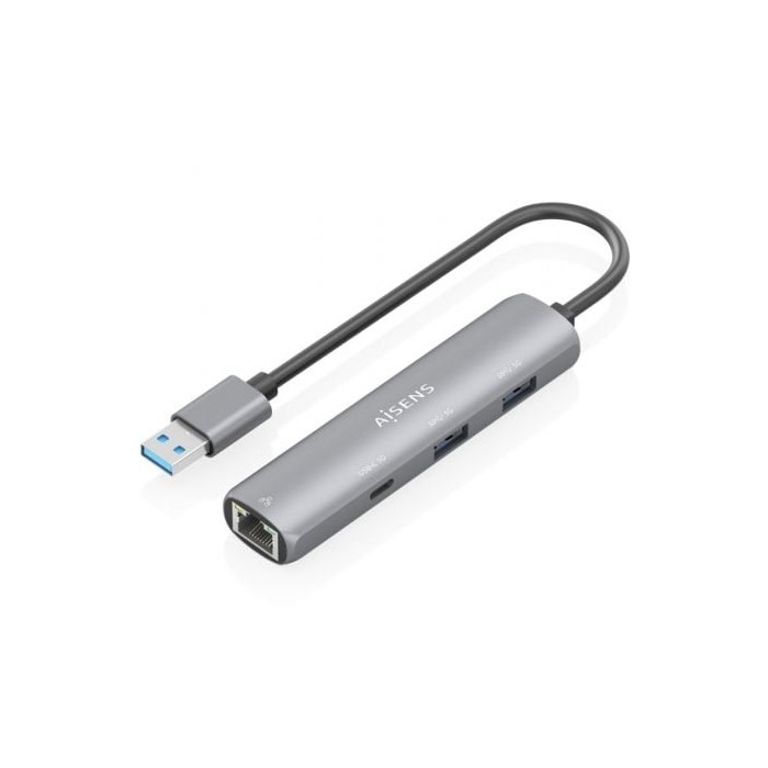 Hub USB Aisens ASUC-4P035-GR/ 1xUSB Tipo-C/ 2xUSB/ 1xRJ45/ Gris | Hubs USB