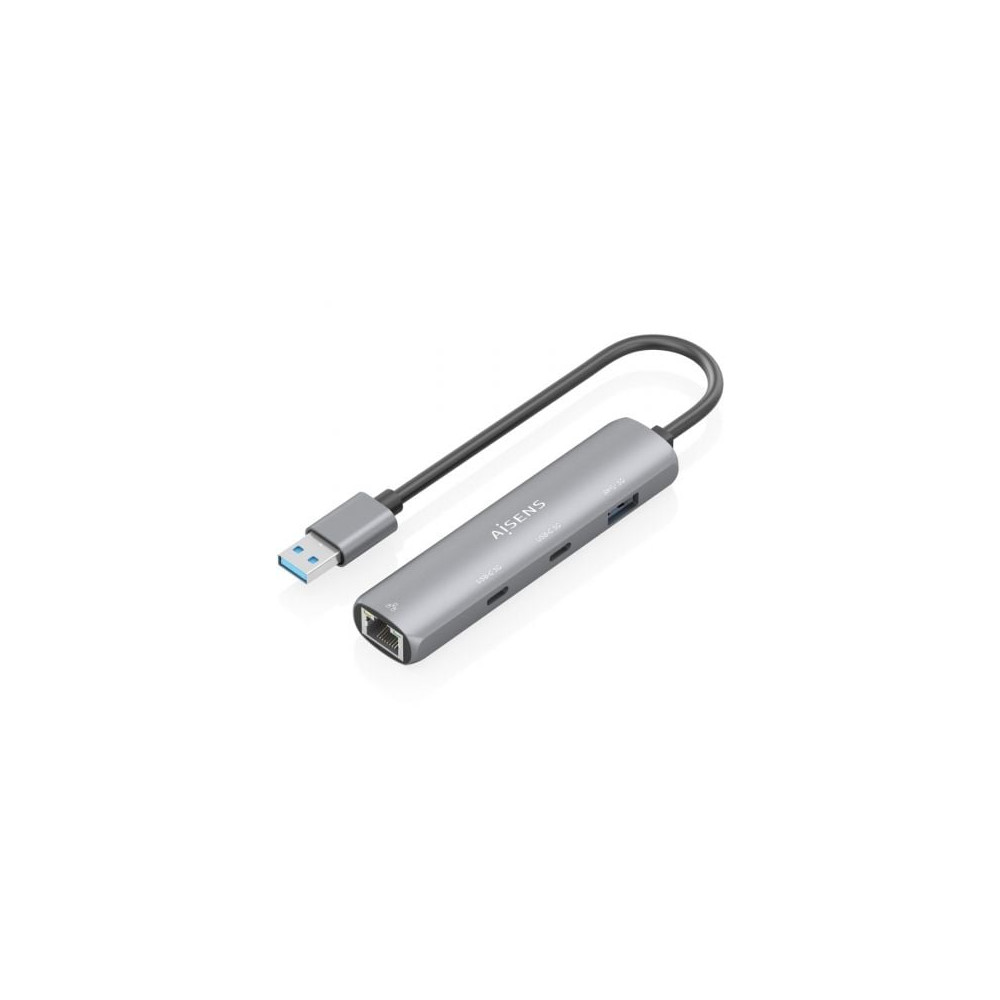 Hub USB Aisens ASUC-4P036-GR/ 2xUSB Tipo-C/ 1xUSB/ 1xRJ45/ Gris | Hubs USB