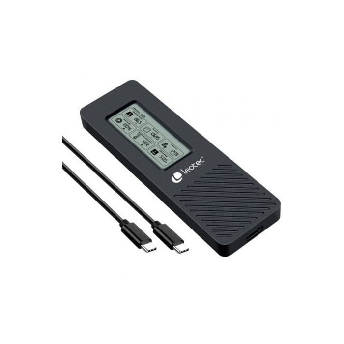 Caja Externa para Disco SSD M.2 NVMe Leotec LEM2EXT01/ USB 3.2/ con Pantalla LCD | Cajas Externas