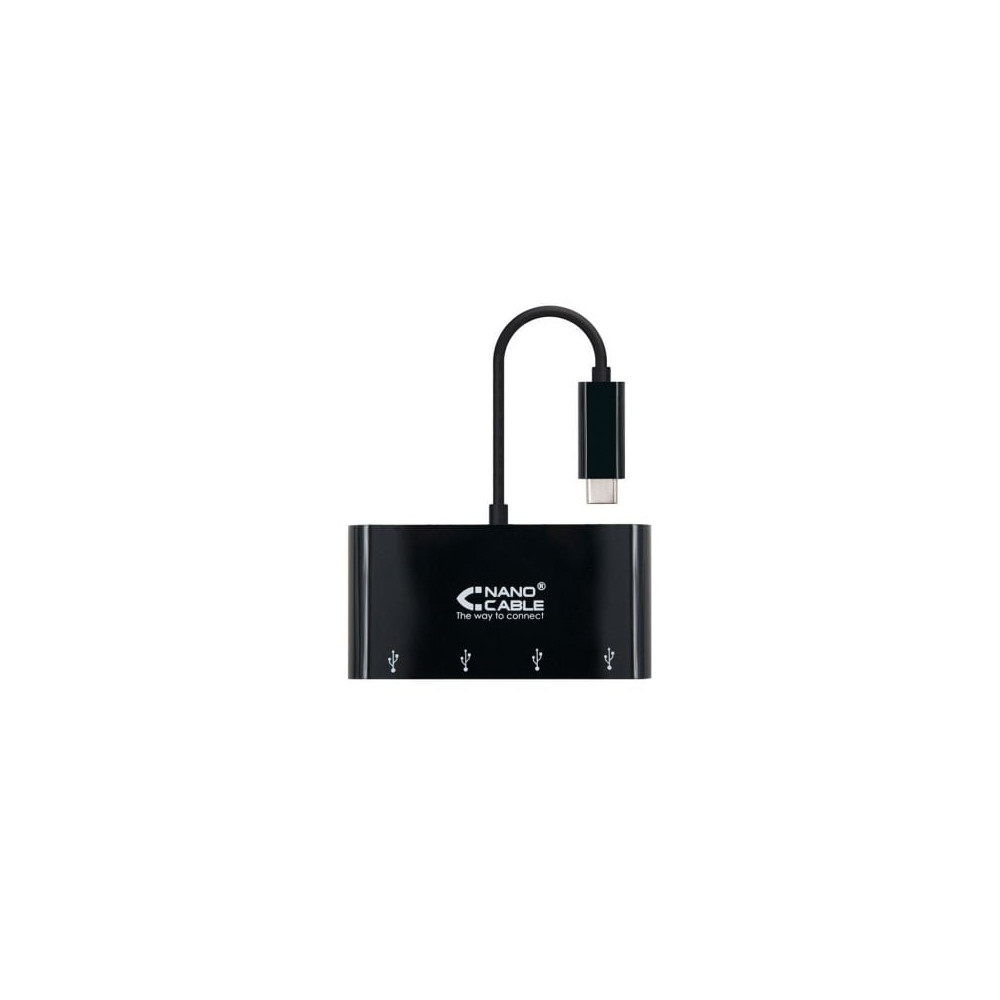 Hub USB Tipo-C Nanocable 10.16.4401-BK / 4xUSB | Hubs USB