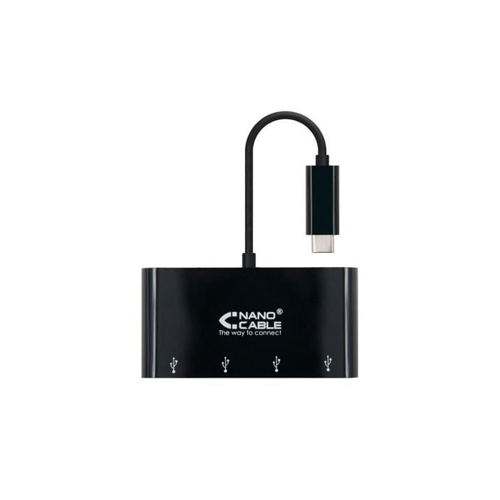 Hub USB Tipo-C Nanocable 10.16.4401-BK / 4xUSB | Hubs USB
