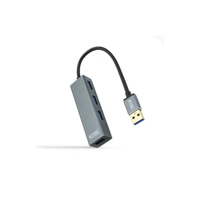 Hub USB 3.0 Nanocable 10.16.4402/ 4xUSB/ Gris | Hubs USB