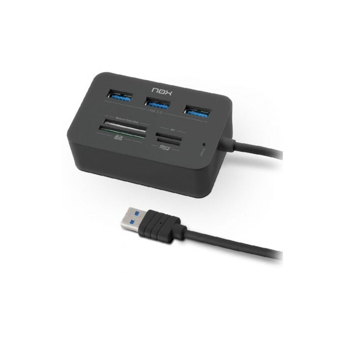 Hub USB 3.0 Nox Reader One/ 3xUSB/ 1x Lector de Tarjetas | Hubs USB