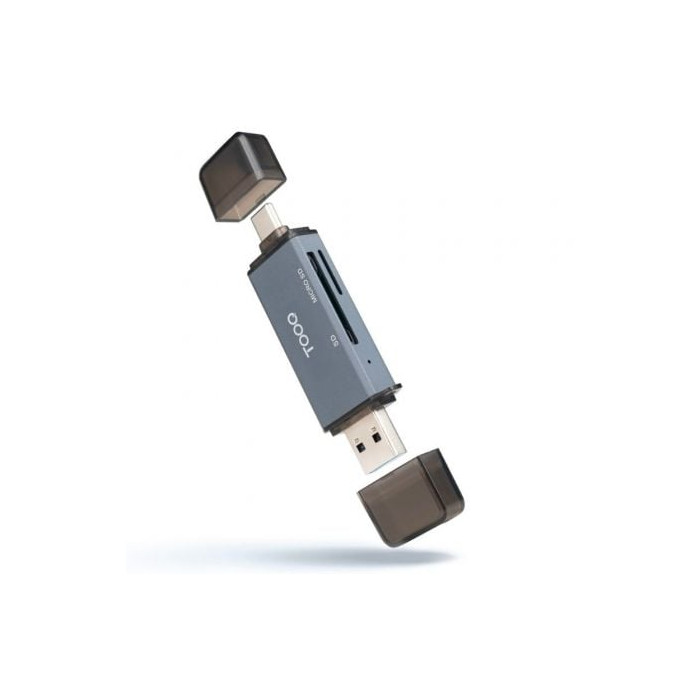 Lector de Tarjetas Externo TooQ TQR-3001G/ USB 3.0 y USB Tipo-C | Lectores de Tarjetas