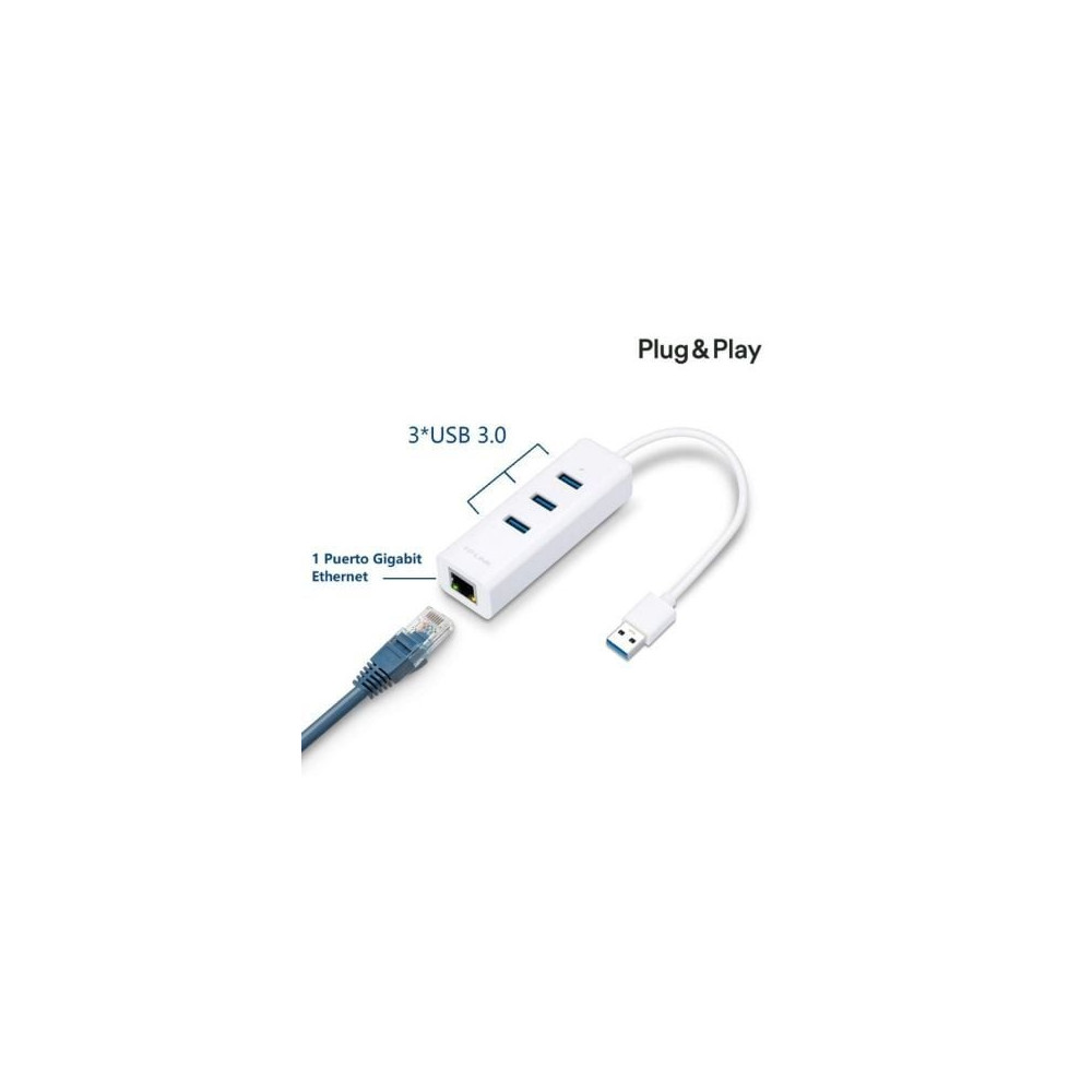 Hub USB 3.0 TP-Link UE330/ 3xUSB/ 1xRJ45/ Blanco | Hubs USB