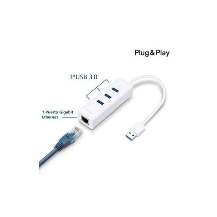 Hub USB 3.0 TP-Link UE330/ 3xUSB/ 1xRJ45/ Blanco | Hubs USB