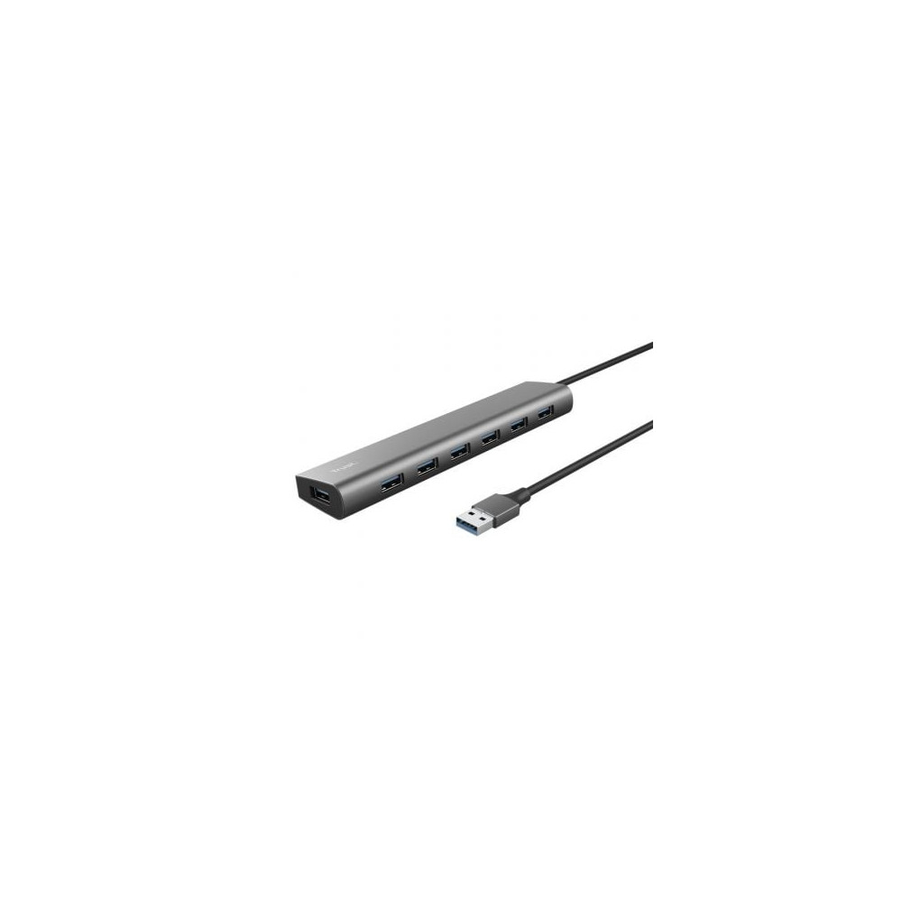 Hub USB 3.2 Gen1 Trust Halyx/ 7xUSB/ 1xUSB-C/ Gris | Hubs USB