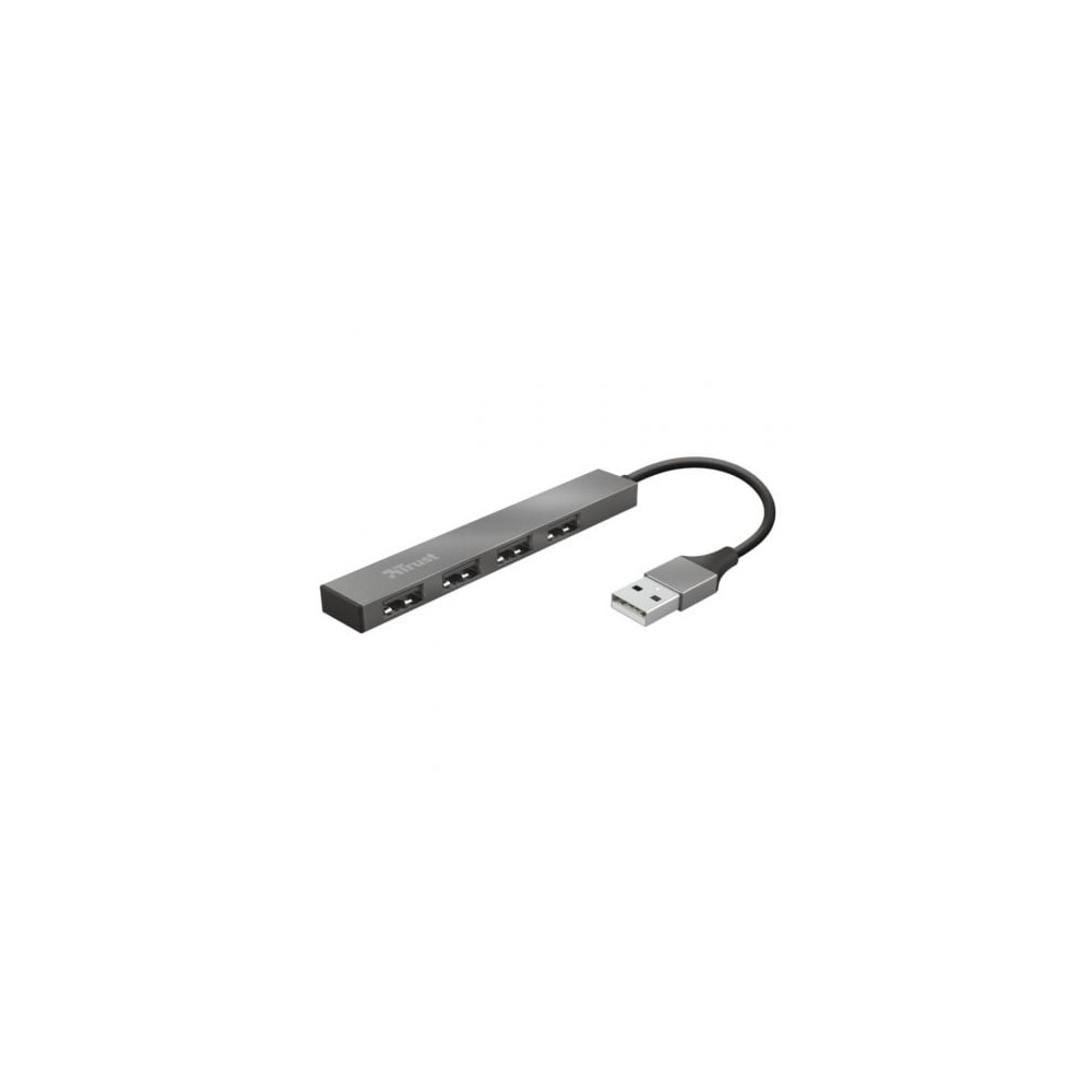 Hub USB 2.0 Trust Halyx/ 4xUSB/ Gris | Hubs USB