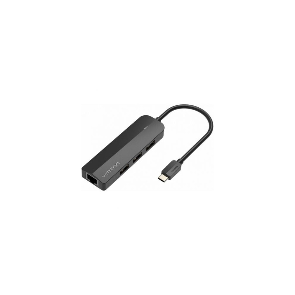 Hub USB Tipo-C Vention TGOBB/ 3xUSB/ 1xRJ45/ 1x Micro B PD | Hubs USB