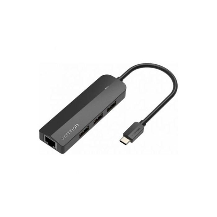 Hub USB Tipo-C Vention TGOBB/ 3xUSB/ 1xRJ45/ 1x Micro B PD | Hubs USB