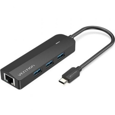 Hub USB Tipo-C Vention TGPBB/ 3xUSB/ 1xRJ45/ 1xMicro B PD | Hubs USB