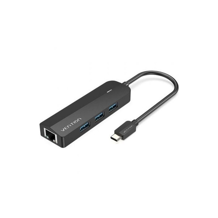 Hub USB Tipo-C Vention TGPBB/ 3xUSB/ 1xRJ45/ 1xMicro B PD | Hubs USB