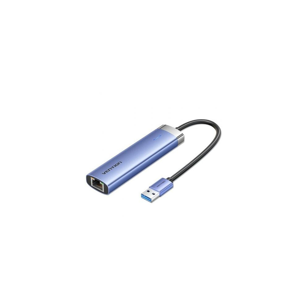 Hub USB 3.0 Vention TGFSB/ 3xUSB/ 1xRJ45/ 1xUSB Tipo-C PD/ Azul | Hubs USB