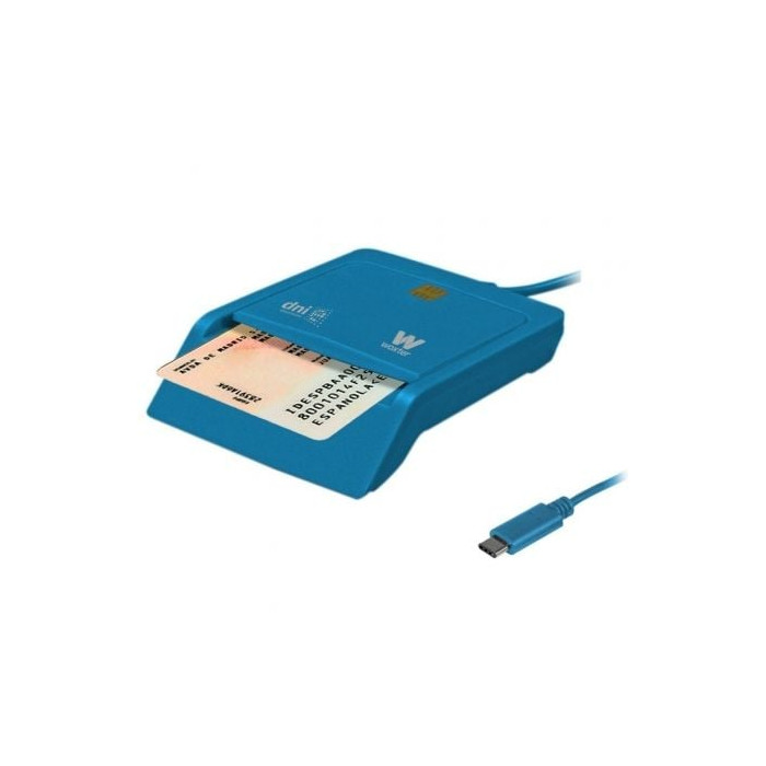 Lector de DNI y Tarjetas Woxter PE26-197/ USB Tipo-C/ Azul | Lectores DNI