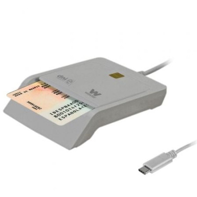 Lector de DNI y Tarjetas Woxter PE26-198/ USB Tipo-C/ Blanco | Lectores DNI