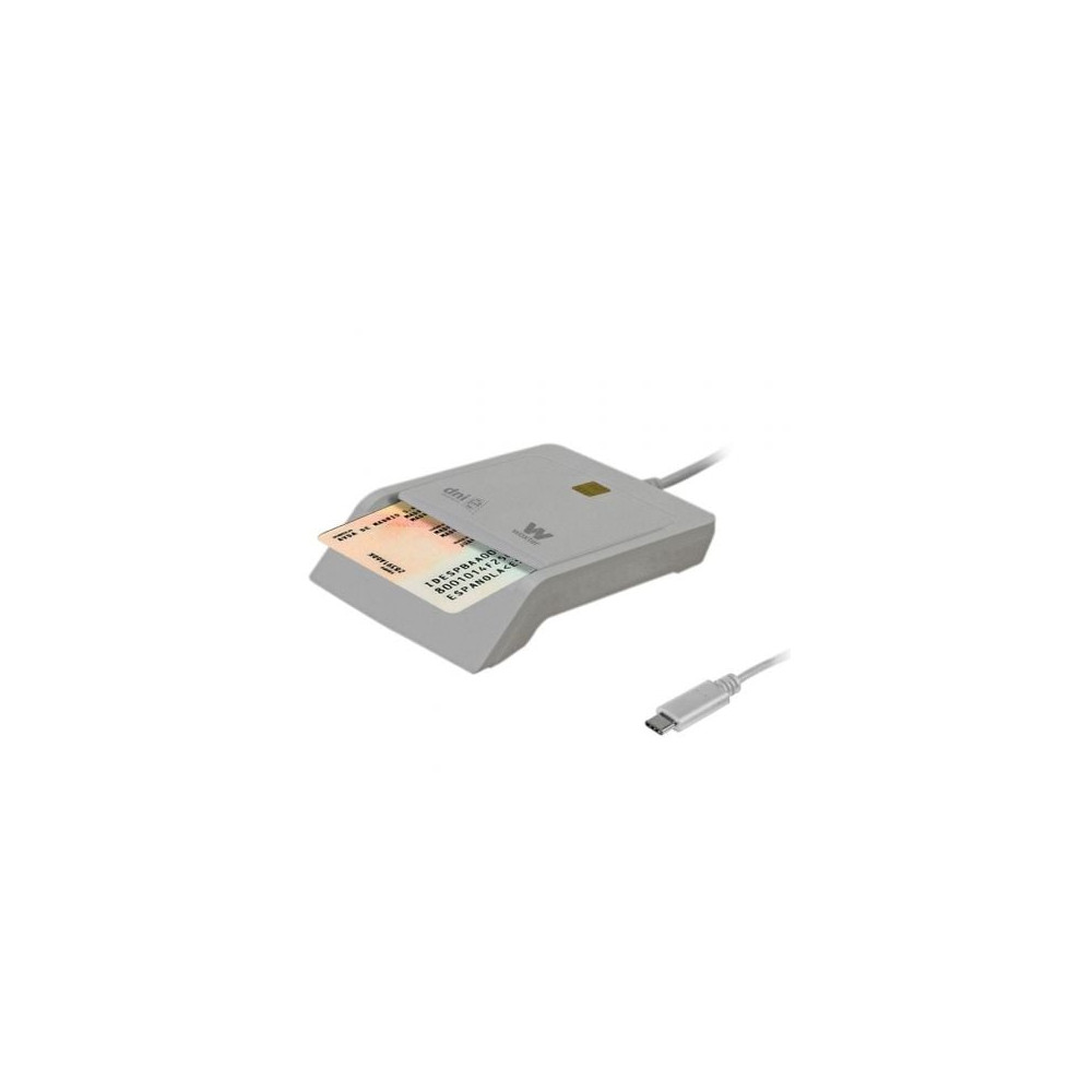 Lector de DNI y Tarjetas Woxter PE26-198/ USB Tipo-C/ Blanco | Lectores DNI