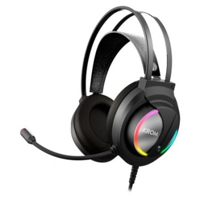 Auriculares Gaming con Micrófono Krom Kappa/ Jack 3.5/ USB 2.0/ Negros | Auriculares y Micrófonos