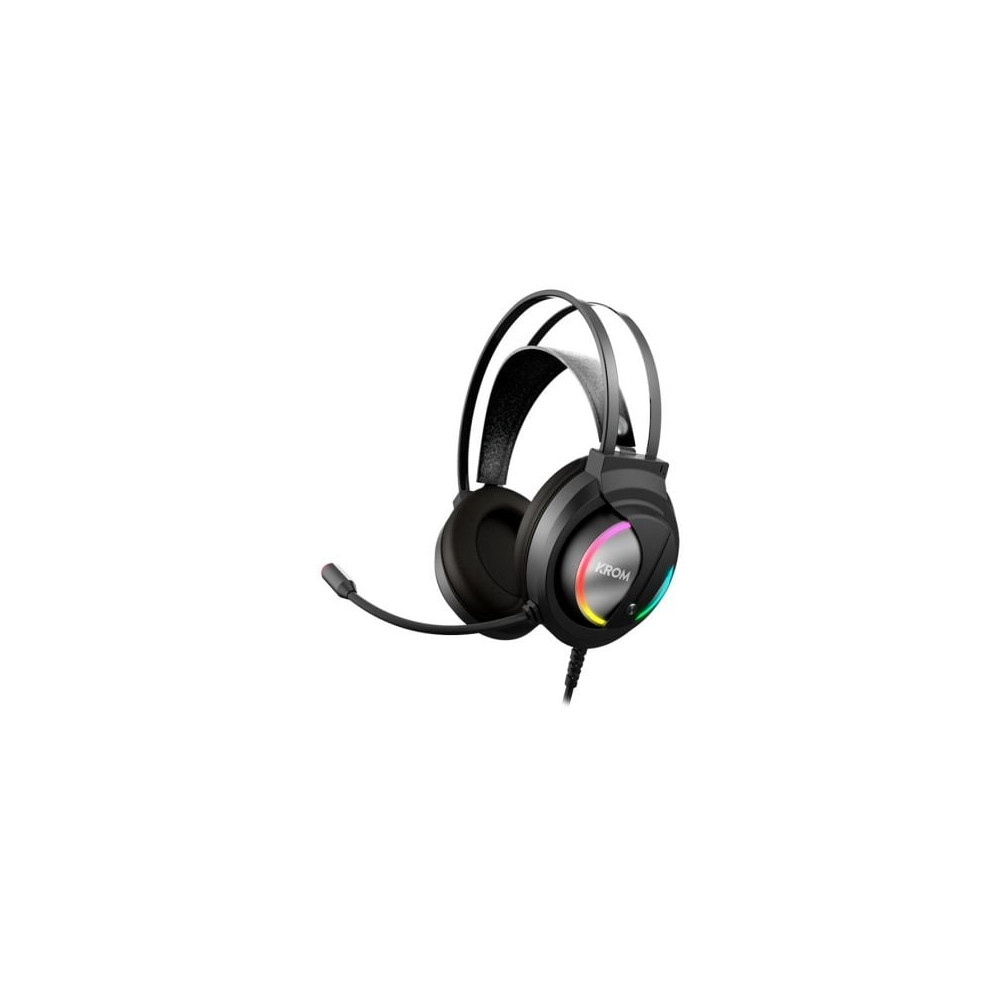 Auriculares Gaming con Micrófono Krom Kappa/ Jack 3.5/ USB 2.0/ Negros | Auriculares y Micrófonos