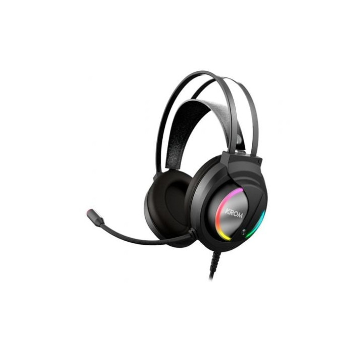 Auriculares Gaming con Micrófono Krom Kappa/ Jack 3.5/ USB 2.0/ Negros | Auriculares y Micrófonos