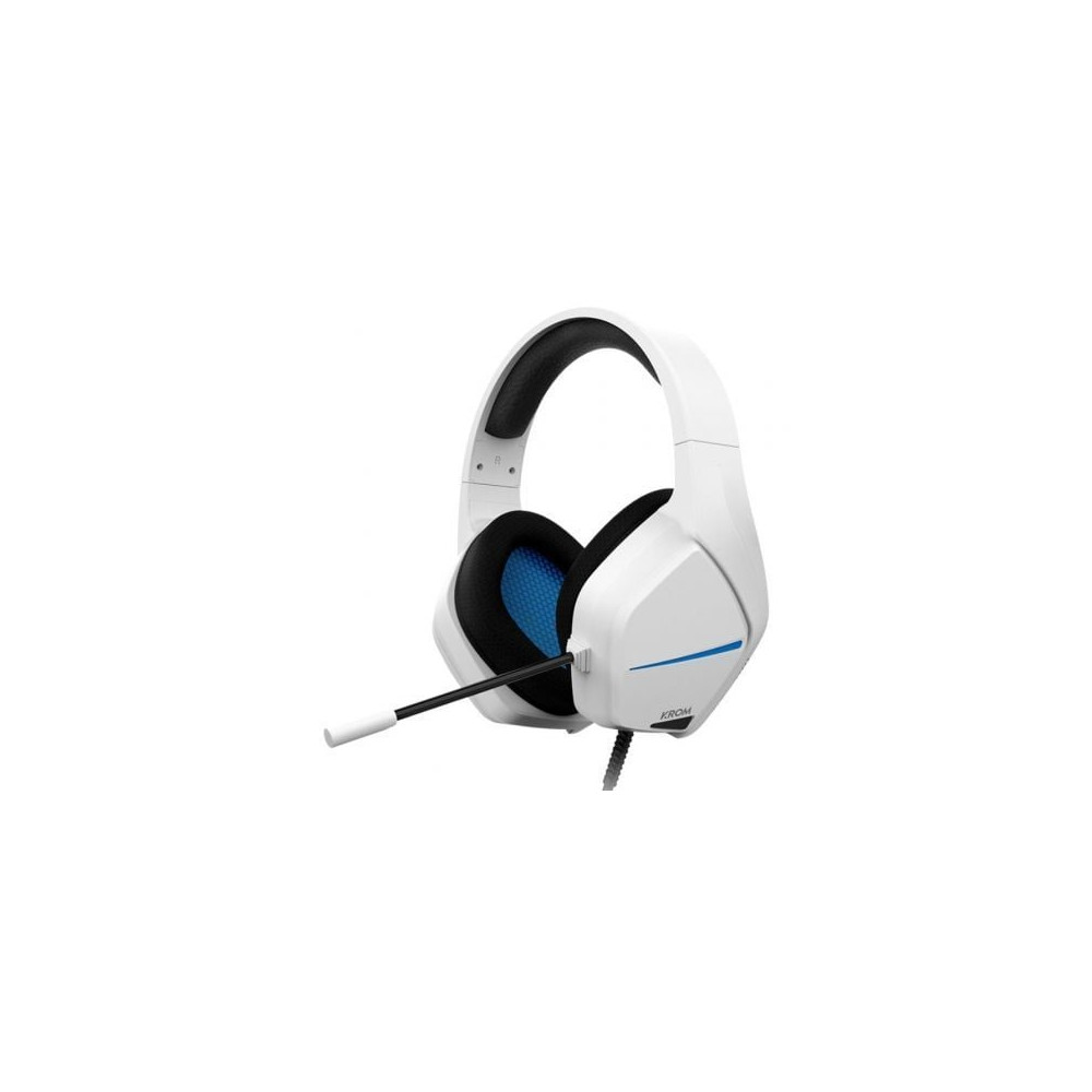 Auriculares Gaming con Micrófono Krom Kopa Move/ Jack 3.5/ Blancos | Auriculares y Micrófonos