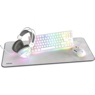 Pack Gaming Krom Klass/ Teclado RGB + Ratón Óptico RGB + Alfombrilla + Auriculares RGB | Kits Completos